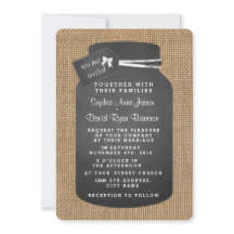 Landelijke Mason Jar Jute Bruiloft Uitnodigingen