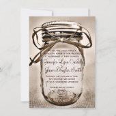 Landelijke Mason Jar Rustic Wedding Invitations Kaart (Voorkant)