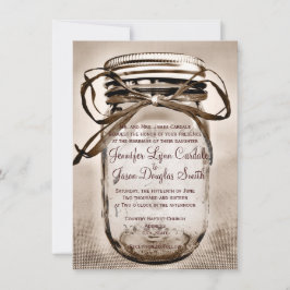 Landelijke Mason Jar Rustic Wedding Invitations Kaart