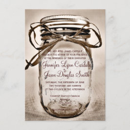 Landelijke Mason Jar Rustic Wedding Invitations Kaart