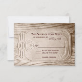 Landelijke Mason Jar Rustic Wood Weddenschap RSVP- RSVP Kaartje (Voorkant)