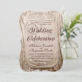 Landelijke Mason Jar Rustic Wood Wedding Invitatio Kaart (Staand voorkant)