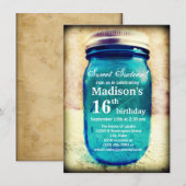 Landelijke Mason Jar Verjaardagsuitnodiging Kaart (Voorkant / Achterkant)