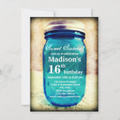 Landelijke Mason Jar Verjaardagsuitnodiging Kaart (Voorkant)