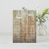 Landelijke Mason Jars Barn Wood Wedding Invitation Kaart (Staand voorkant)