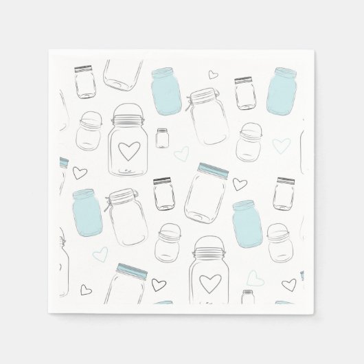 Landelijke Mason Jars Feestje Servet (Voorkant)