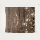 Landelijke Mason Potten & Lichtjes Trouwfoto Achte Wandkleed (Voorkant (horizontaal))