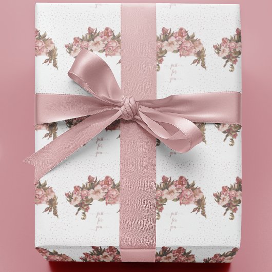Landelijke Mauve Bloem Cadeaupapier
