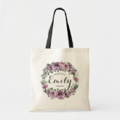 Landelijke mauve pruim paarse bloemen bruidsmeisje tote bag (Voorkant)