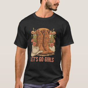Landelijke Meisjes Rodeo Vrouw Cowboy Hoed Laars L T-shirt