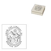 Landelijke met de hand getekende bergen Wandelaars Rubberstempel (Gestempeld)