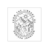 Landelijke met de hand getekende bergen Wandelaars Rubberstempel (Afrduk)