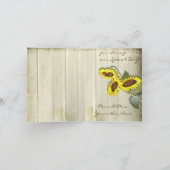 LANDELIJKE METSELSTENEN POT MET ZONNEBLOEMEN BEDANKKAART (Binnen)