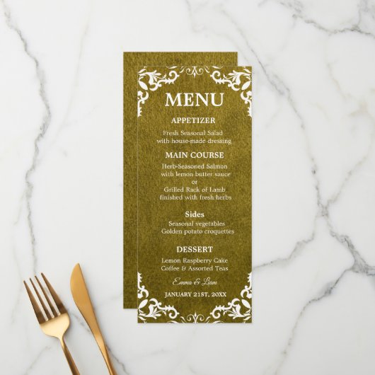 Landelijke Mexicaanse Trouw Menu Kaart (Voorkant / Achterkant in situ)