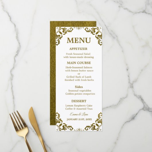 Landelijke Mexicaanse Trouw Menu Kaart (Voorkant / Achterkant in situ)