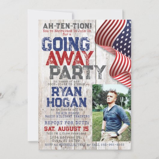 Landelijke militaire foto Afscheidscadeau Afscheid Kaart (Voorkant)