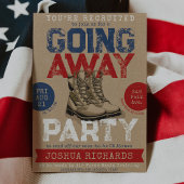 Landelijke militaire laarzen afscheidsfeestje kaart