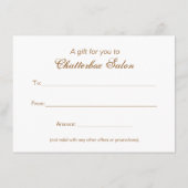 Landelijke Mode, alleenverkoop, cadeaubon (Achterkant)