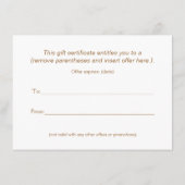 Landelijke Mode, alleenverkoop, cadeaubon (Achterkant)