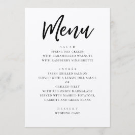 Landelijke moderne bruiloft. Landelijk schrifttype Menu
