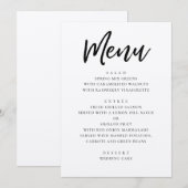 Landelijke moderne bruiloft. Landelijk schrifttype Menu (Voorkant / Achterkant)