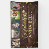 Landelijke Moderne Gouden Script Fotocollage Afstu Spandoek (Verticaal)
