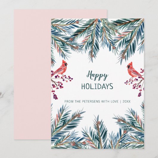 Landelijke moderne Kerstgroet script geen foto Feestdagenkaart (Voorkant / Achterkant)