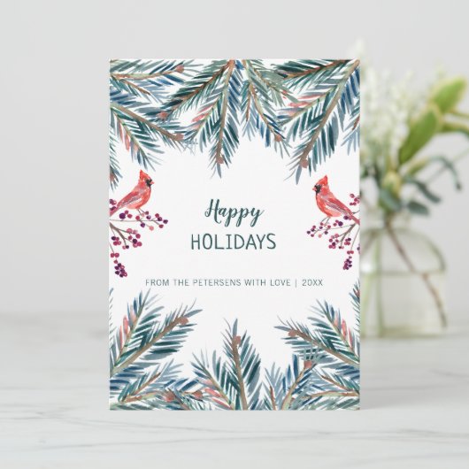 Landelijke moderne Kerstgroet script geen foto Feestdagenkaart (Staand voorkant)