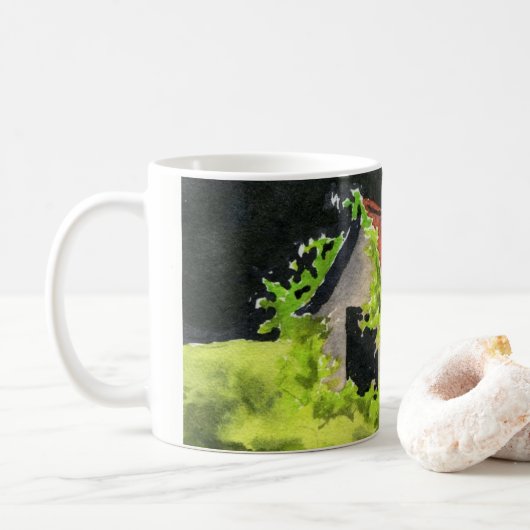 Landelijke Mok van de landwegen, groot oud schuurt (Met donut)