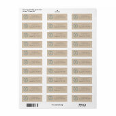 Landelijke monogram groenbladerige krans etiket (Full Sheet)