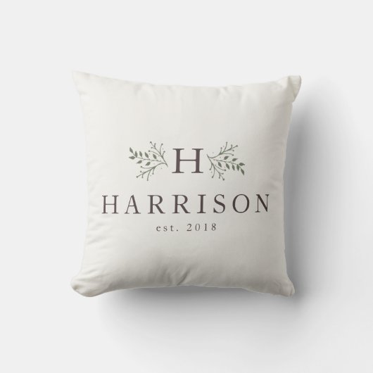 Landelijke monogram huwelijkskussen kussen (Voorkant)
