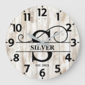 Landelijke Monogram S Country Grote Klok (Voorkant)