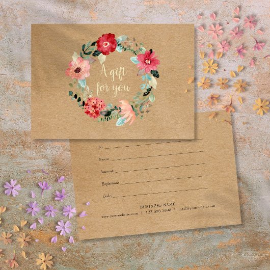 Landelijke mooie bloemenslinger cadeaubon