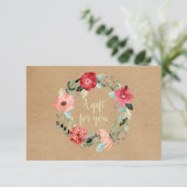 Landelijke mooie bloemenslinger cadeaubon (Staand voorkant)