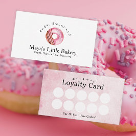 Landelijke Mooie Roze Donut Bakkerij Loyaliteit Visitekaartje