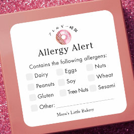 Landelijke Mooie Roze Donut Banketbakkerij Allergi Vierkante Sticker