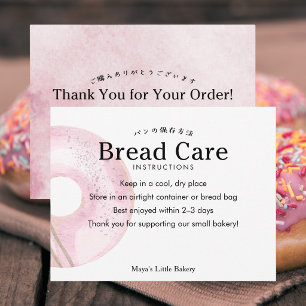 Landelijke Mooie Roze Donut Brood Verzorgingsinstr Bedankkaart
