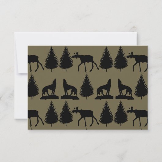Landelijke Moose Wolven Wildlife Weddenschap RSVP- RSVP Kaartje (Achterkant)