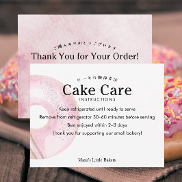 Landelijke Mopige Roze Donut Cake Verzorgingsinstr Bedankkaart