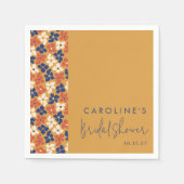 Landelijke Mosterd Blauwe Botanische Bruidsdouche  Servet (Voorkant)