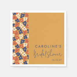 Landelijke Mosterd Blauwe Botanische Bruidsdouche  Servet