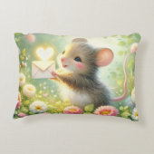 Landelijke Muis Liefdesbrief Weide Accent Kussen (Achterkant)