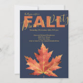 Landelijke Navy Herfst Eettafel Uitnodiging (Voorkant)