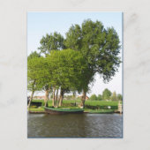 Landelijke Nederlandse Scene Rowboot in Canal Brie Briefkaart (Voorkant)