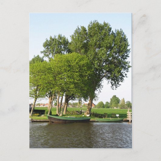 Landelijke Nederlandse Scene Rowboot in Canal Brie Briefkaart (Voorkant)