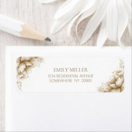 Landelijke neutrale bloemen retouradres sticker