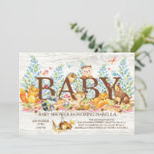 Landelijke neutrale uitnodiging voor een babyborre (Staand voorkant)