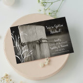 Landelijke omheiningspaal landelijke boerderij bru save the date