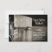 Landelijke omheiningspaal landelijke boerderij bru save the date (Voorkant)