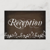 Landelijke ontvangstkaarten met krullen in bruin informatiekaartje (Voorkant)